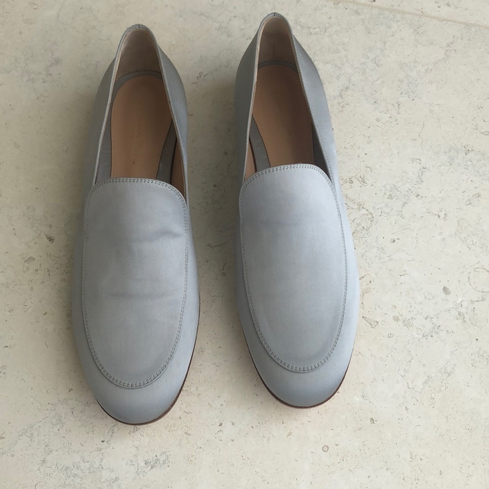 Gianvito Rossi Metallic Satin slip-on loafers